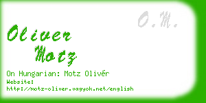 oliver motz business card
